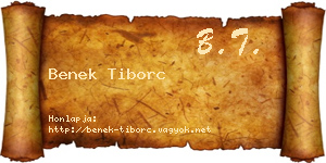 Benek Tiborc névjegykártya